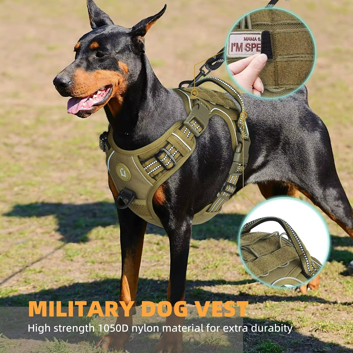 Taktisches Hundegeschirr mit MOLLE-System – Verstellbar & Atmungsaktiv
