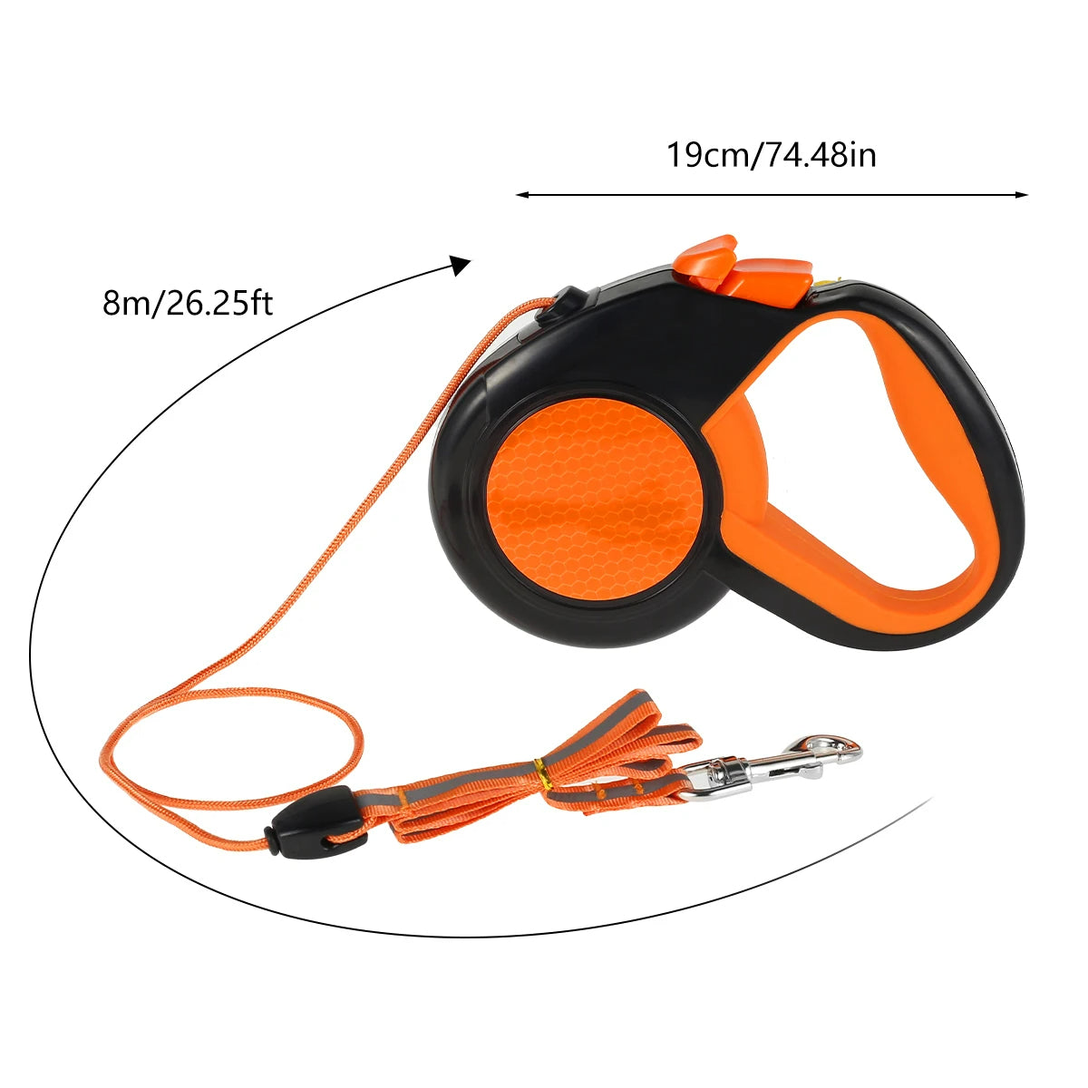 Robuste 8 m Flexi-Hundeleine mit rutschfestem Griff & Reflektorband