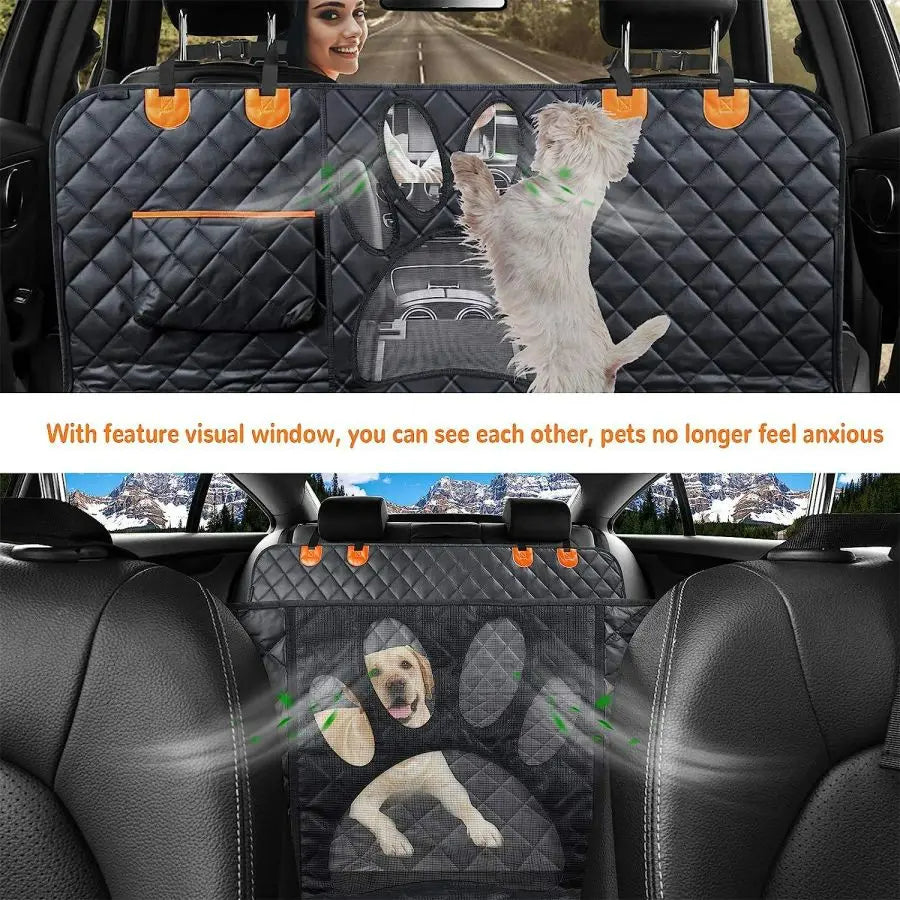 Wasserdichte Hunde-Autoschondecke mit Sichtfenster & Seitenschutz