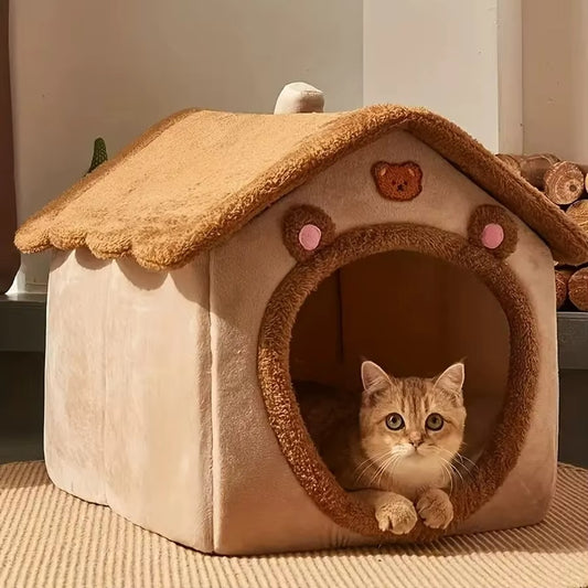 Faltbares Haustierhaus – Waschbares Katzen- & Hundebett für kleine Tiere